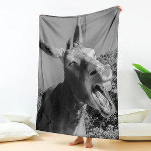 Black And White Funny Donkey Print Blanket