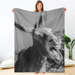 Black And White Funny Donkey Print Blanket