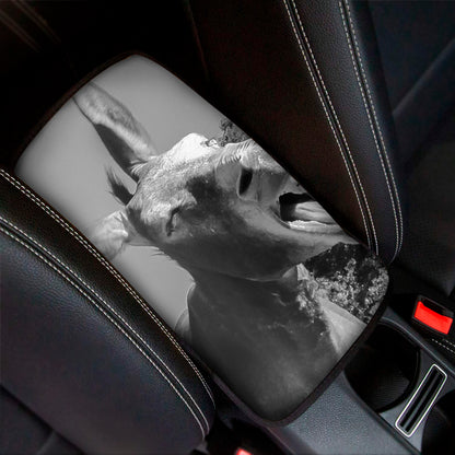 Black And White Funny Donkey Print Car Center Console Cover