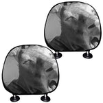 Black And White Funny Donkey Print Car Headrest Covers