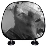 Black And White Funny Donkey Print Car Headrest Covers