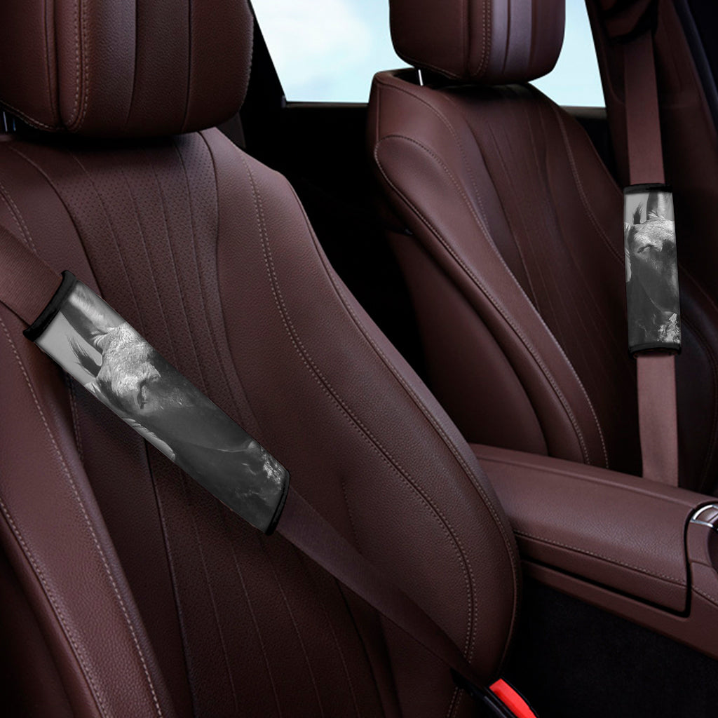 Black And White Funny Donkey Print Car Seat Belt Covers