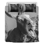 Black And White Funny Donkey Print Duvet Cover Bedding Set
