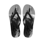 Black And White Funny Donkey Print Flip Flops