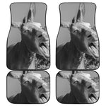 Black And White Funny Donkey Print Front and Back Car Floor Mats