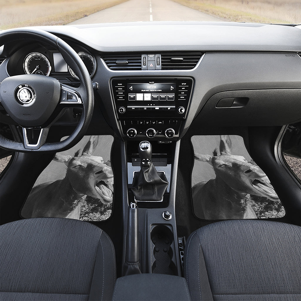 Black And White Funny Donkey Print Front Car Floor Mats