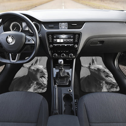 Black And White Funny Donkey Print Front Car Floor Mats