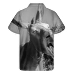 Black And White Funny Donkey Print Men's Short Sleeve Shirt