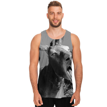 Black And White Funny Donkey Print Men's Tank Top