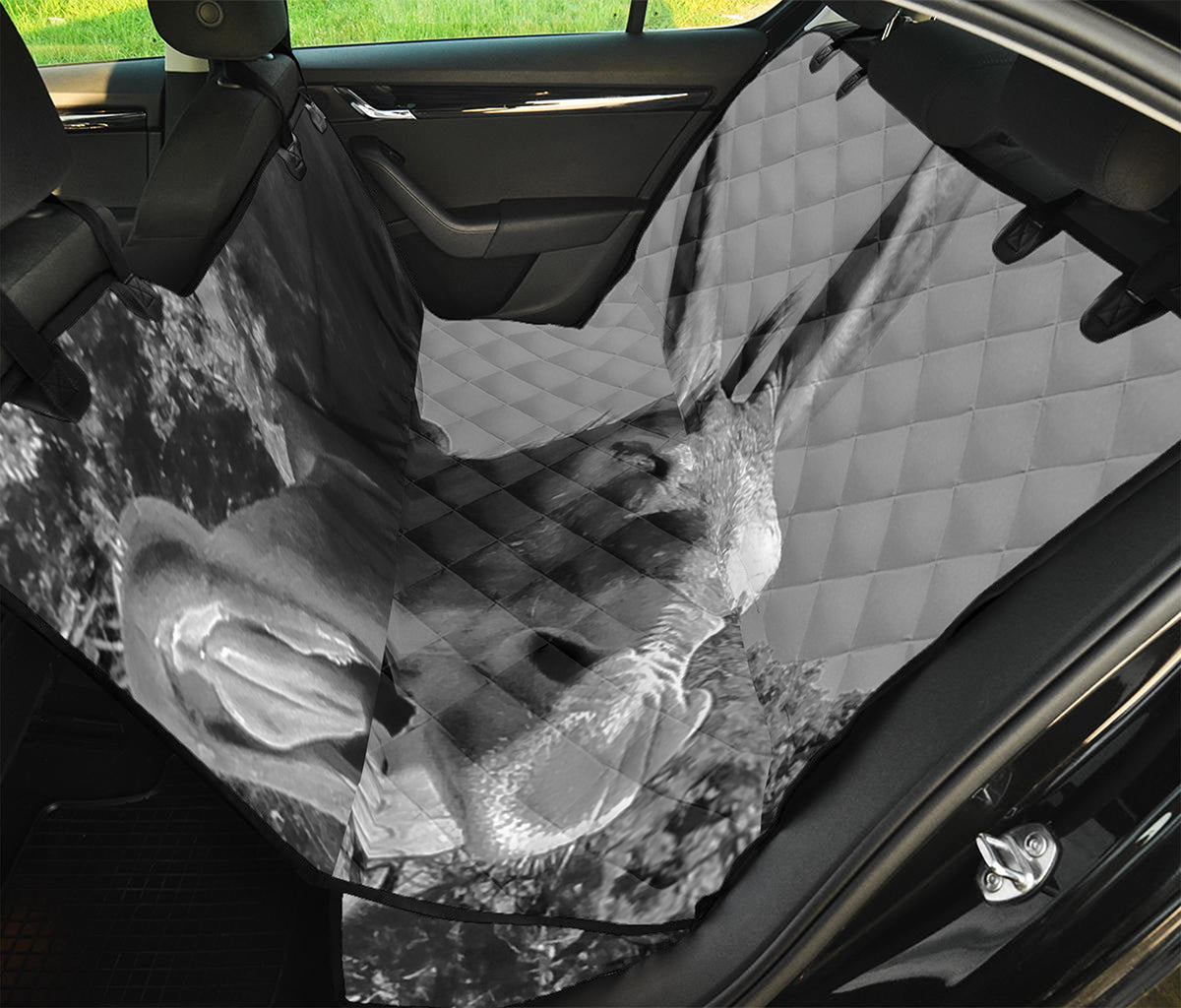 Black And White Funny Donkey Print Pet Car Back Seat Cover