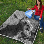 Black And White Funny Donkey Print Quilt