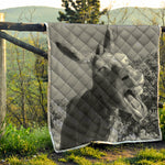 Black And White Funny Donkey Print Quilt