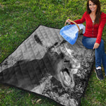 Black And White Funny Donkey Print Quilt