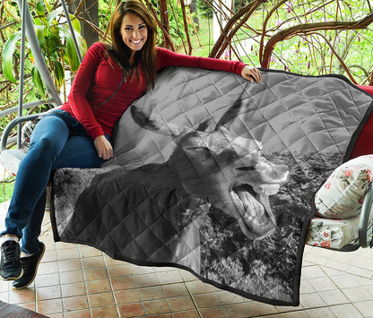 Black And White Funny Donkey Print Quilt