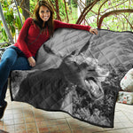 Black And White Funny Donkey Print Quilt