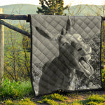 Black And White Funny Donkey Print Quilt