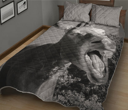 Black And White Funny Donkey Print Quilt Bed Set
