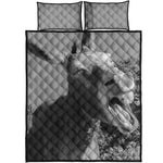 Black And White Funny Donkey Print Quilt Bed Set