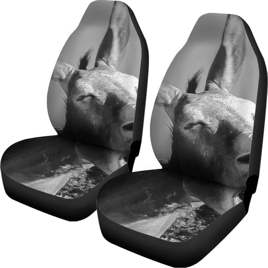 Black And White Funny Donkey Print Universal Fit Car Seat Covers
