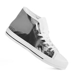 Black And White Funny Donkey Print White High Top Shoes