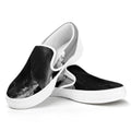 Black And White Funny Donkey Print White Slip On Sneakers
