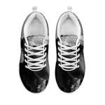 Black And White Funny Donkey Print White Sneakers