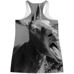 Black And White Funny Donkey Print Women's Racerback Tank Top