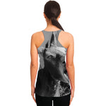 Black And White Funny Donkey Print Women's Racerback Tank Top