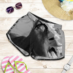 Black And White Funny Donkey Print Women's Shorts
