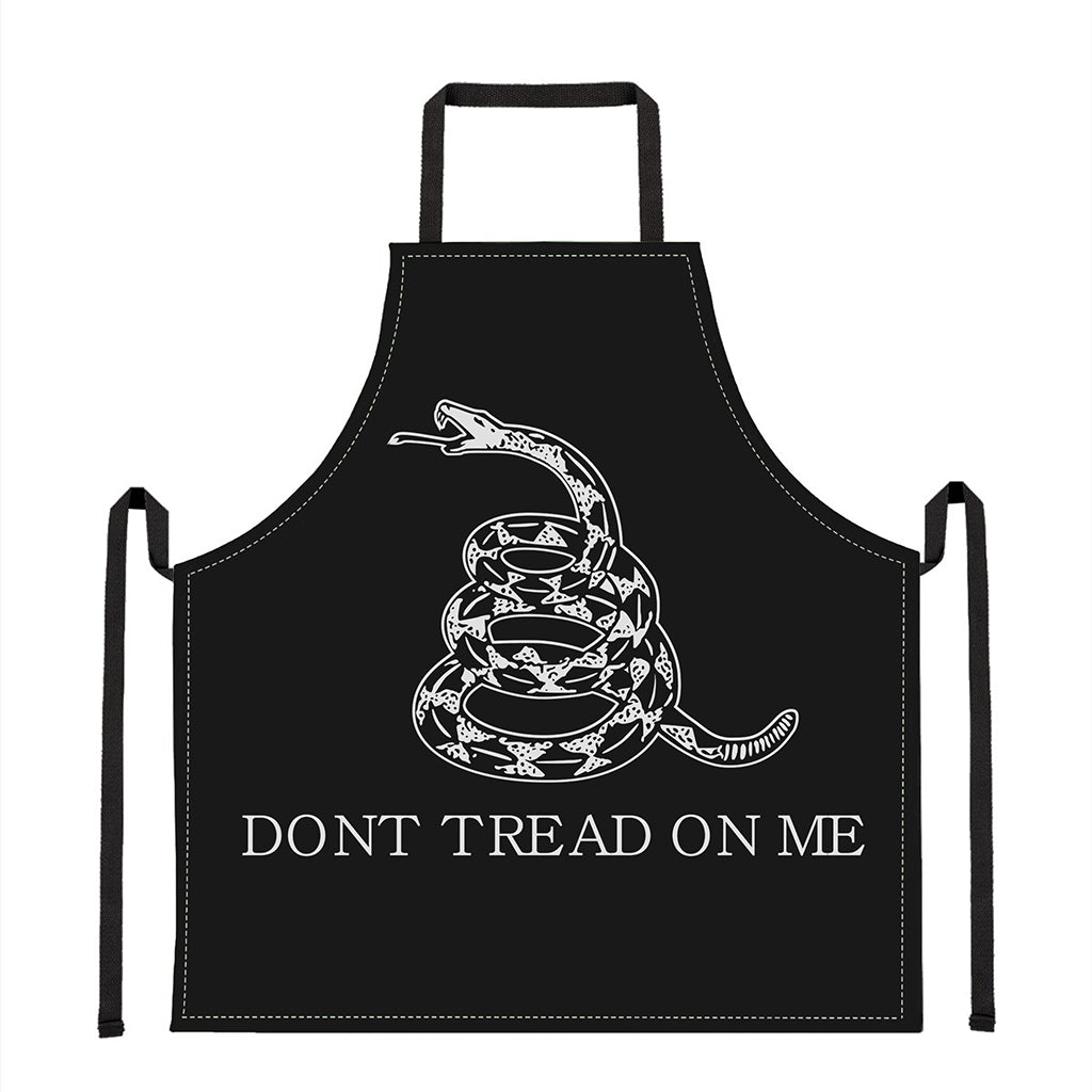 Black And White Gadsden Flag Print Apron