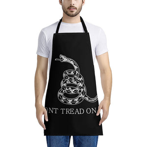 Black And White Gadsden Flag Print Apron