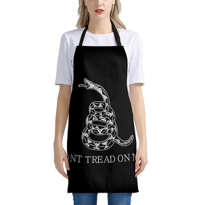 Black And White Gadsden Flag Print Apron