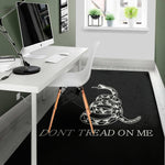 Black And White Gadsden Flag Print Area Rug