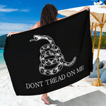 Black And White Gadsden Flag Print Beach Sarong Wrap