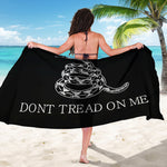 Black And White Gadsden Flag Print Beach Sarong Wrap