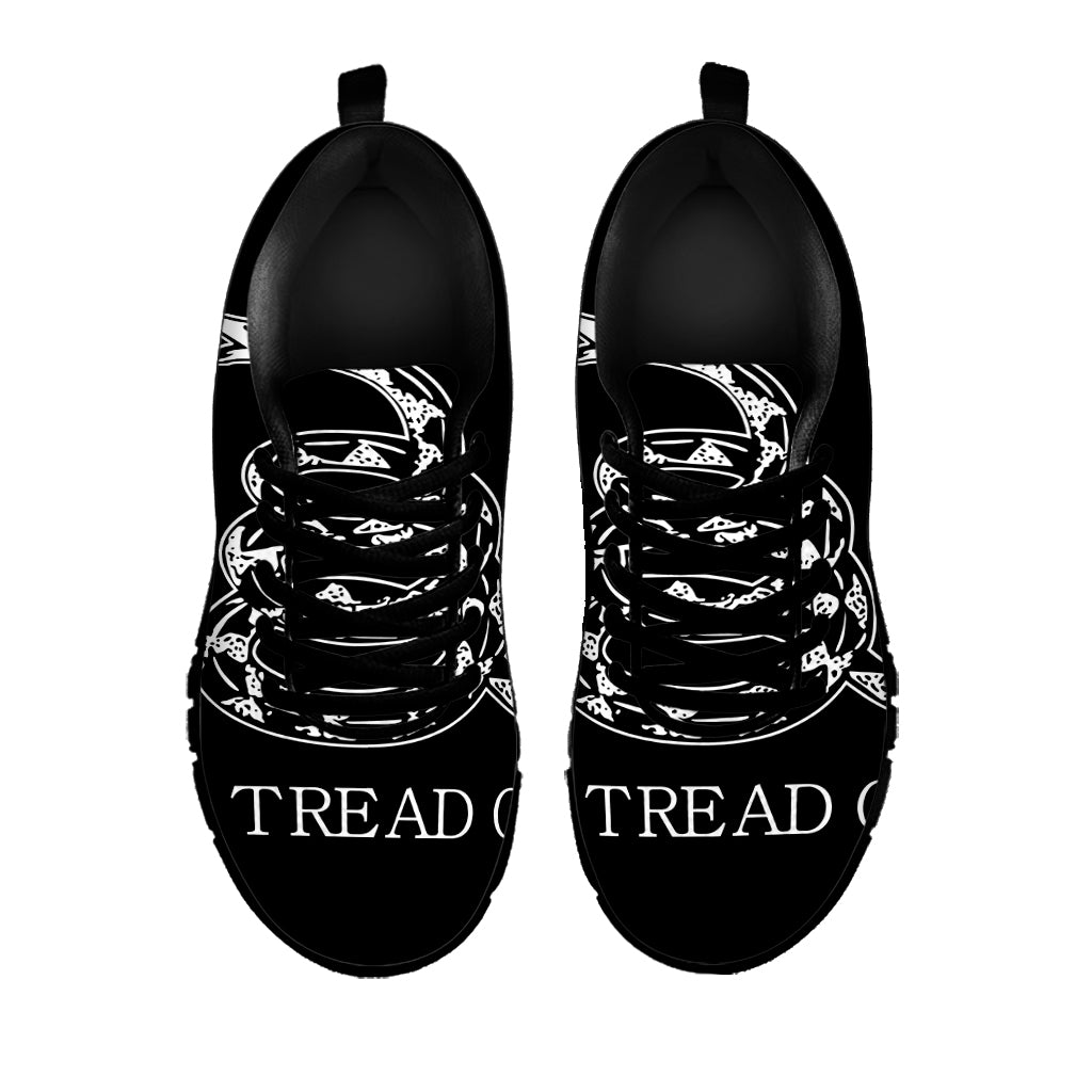 Black And White Gadsden Flag Print Black Sneakers