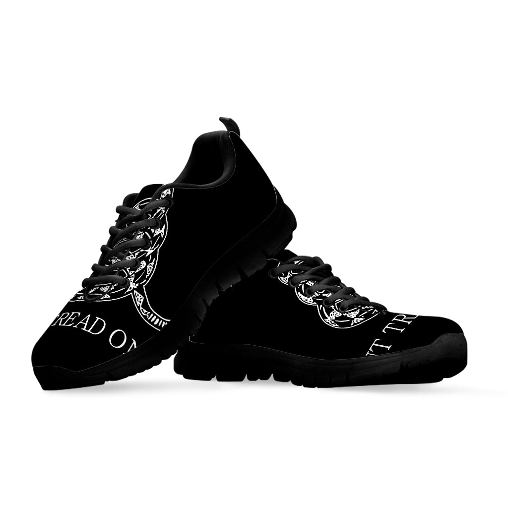Black And White Gadsden Flag Print Black Sneakers