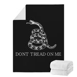 Black And White Gadsden Flag Print Blanket
