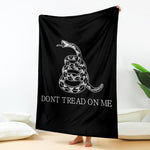 Black And White Gadsden Flag Print Blanket