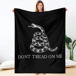 Black And White Gadsden Flag Print Blanket