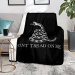 Black And White Gadsden Flag Print Blanket