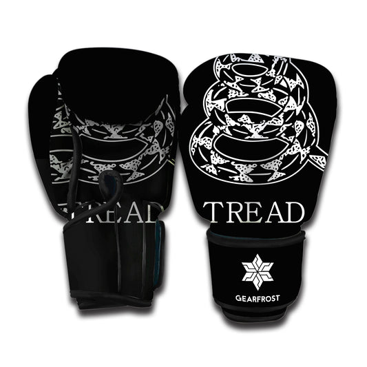 Black And White Gadsden Flag Print Boxing Gloves