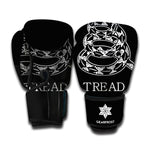 Black And White Gadsden Flag Print Boxing Gloves