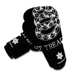 Black And White Gadsden Flag Print Boxing Gloves
