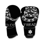 Black And White Gadsden Flag Print Boxing Gloves