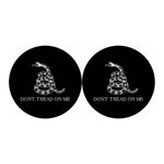 Black And White Gadsden Flag Print Car Coasters