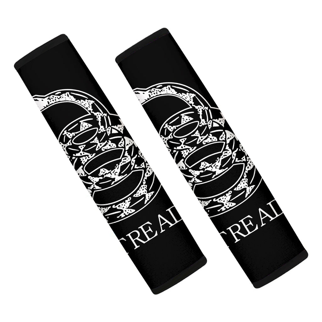 Black And White Gadsden Flag Print Car Seat Belt Covers