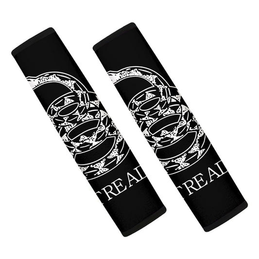 Black And White Gadsden Flag Print Car Seat Belt Covers