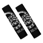 Black And White Gadsden Flag Print Car Seat Belt Covers