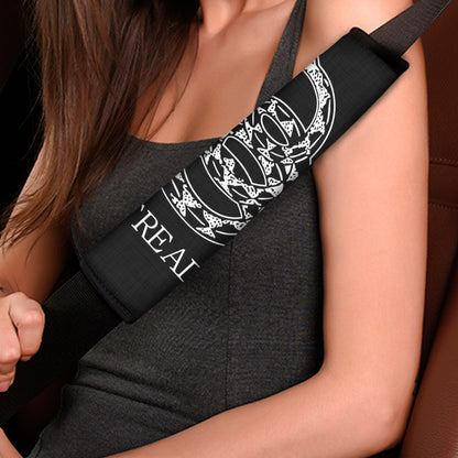 Black And White Gadsden Flag Print Car Seat Belt Covers